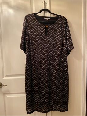 studio one 18w formal dress gold/black/wedding/chevron/Missoni/ party/cocktail